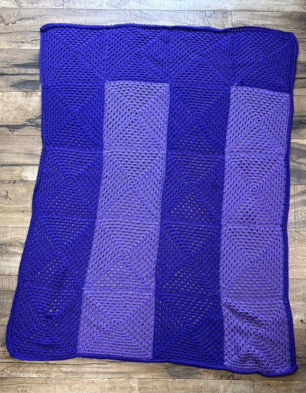 Hand-Crocheted Buttery Soft Purple Throw Blanket