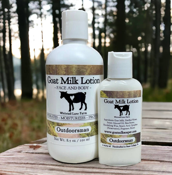Outdoorsman: 2 oz travel bottles Goat Milk Lotion
