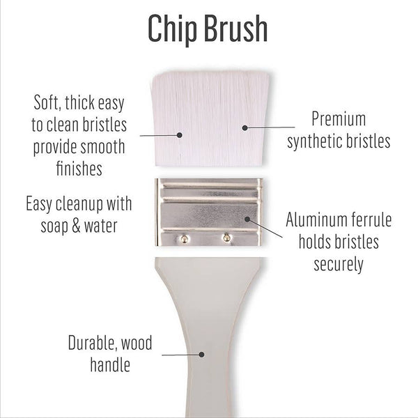 Plaid White Nylon Chip Brush Set 3 Piece - Folk Art