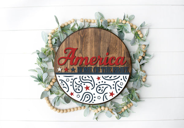 Probably at the Ball Park - Round Wood Door Sign | Hanger | ChicaTiza