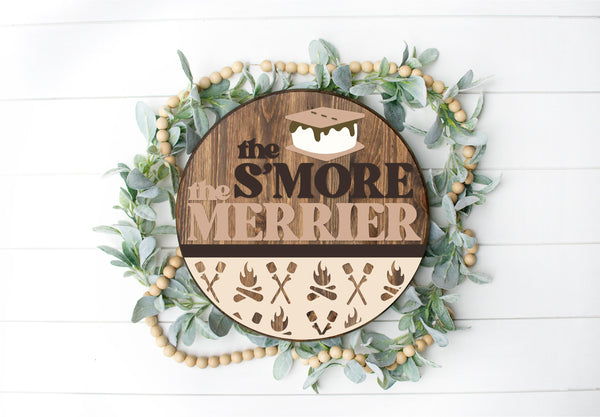 S’mores the merrier - Round Wood Door Sign | Hanger | ChicaTiza