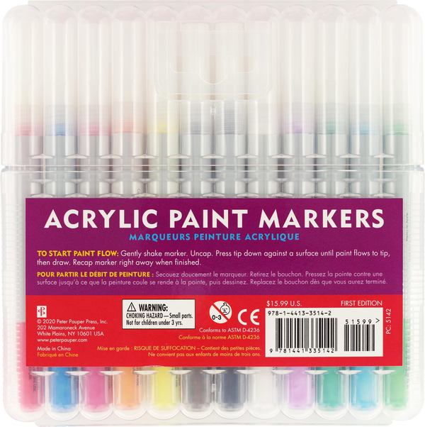 Peter Pauper Press - Studio Series Acrylic Paint Markers (Set of 12)