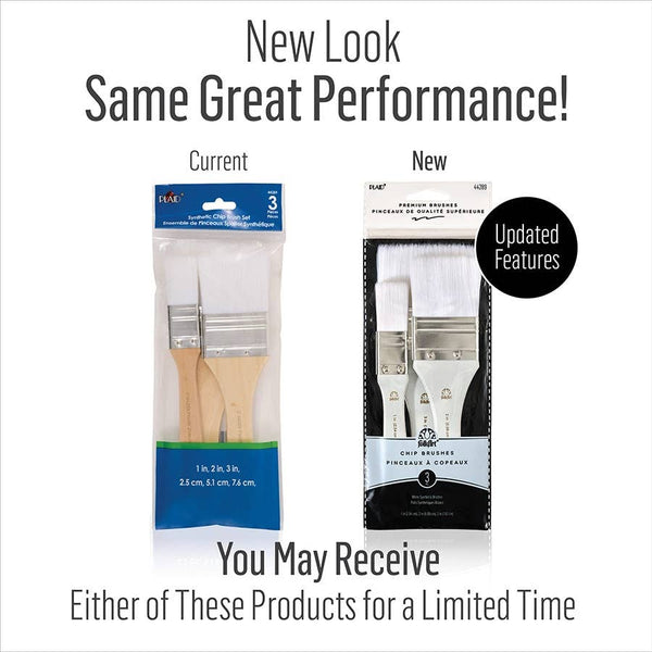 Plaid White Nylon Chip Brush Set 3 Piece - Folk Art