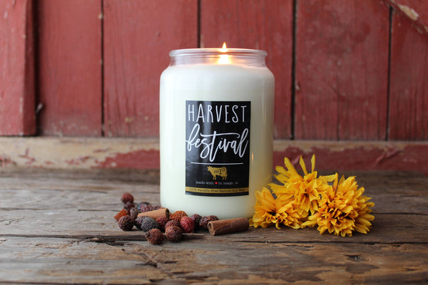 Milkhouse Candle Company - 26 oz Farmhouse Jar Fall Candle: Harvest Festivald