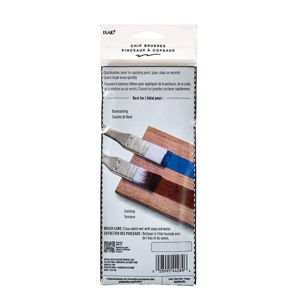 Plaid White Nylon Chip Brush Set 3 Piece - Folk Art