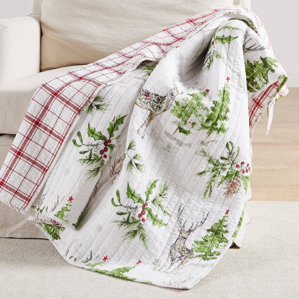 Levtex Home - Sleigh Bells Quilted Throw Blanket: Grey