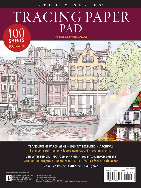 Studio Series Tracing Paper Pad (100 high-quality sheets) by Peter Pauper Press -