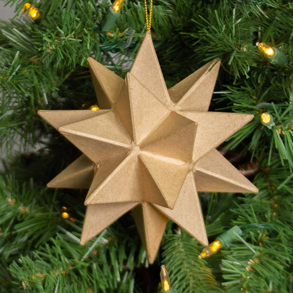 6” Paper Mache Moravian Star Ornament