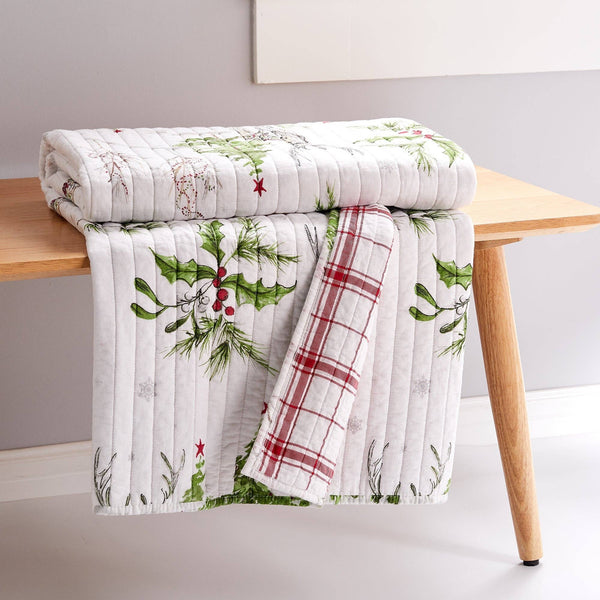 Levtex Home - Sleigh Bells Quilted Throw Blanket: Grey
