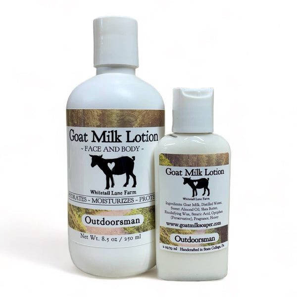 Outdoorsman: 2 oz travel bottles Goat Milk Lotion
