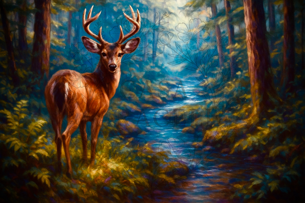 Creekside Majesty Black Tail Buck Fall Paper by Casa Araceli