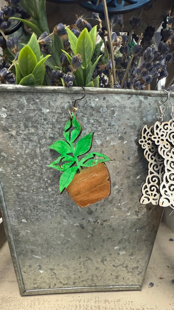 Arrowhead Plant Earrings by Wisp & Fern