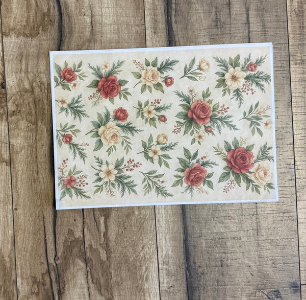 Christmas Roses & Script – Kozo A4 | Casa Araceli by ChicaTiza |The Stilwell House