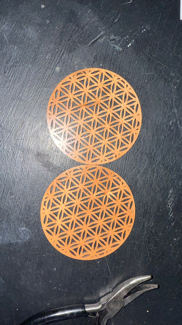 3” Blooming Flower of life Earrings by Wisp & Fern