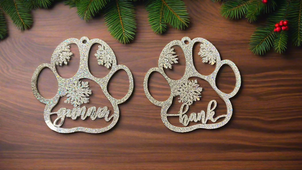 Personalized Paw Ornament | Custom Pet Memorial & Holiday Keepsake