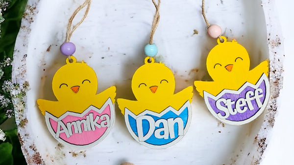 Personalized Baby Chick Easter Tag