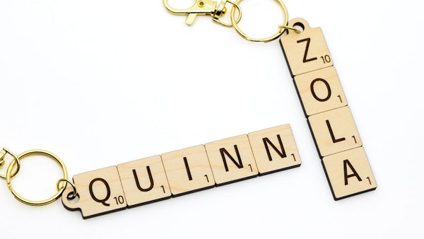 Personalized Letter Tile Keychain