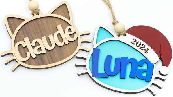 Personalized Cat Face Ornament