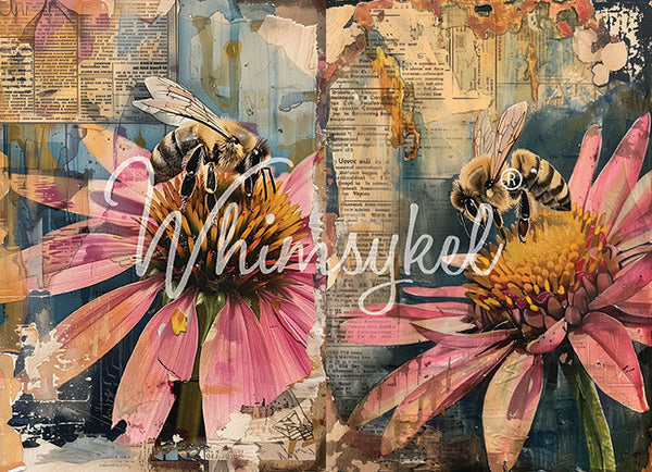 Honey Bees Decoupage Tissue 21x29 inches| Whimsykel