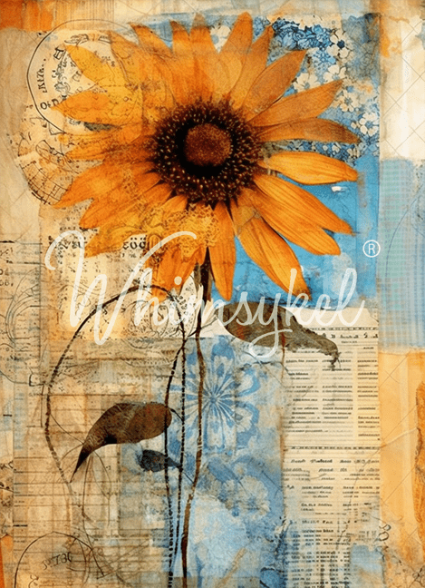 Sunflower Collage Tissue Paper 21 x 29 in | Whimsykel