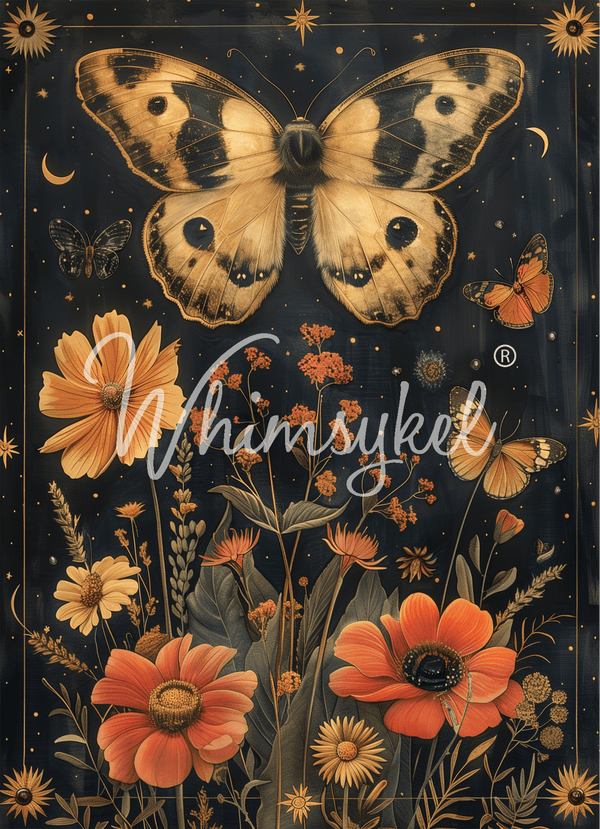 Midnigh moth 21x 29 in | Whimsykel