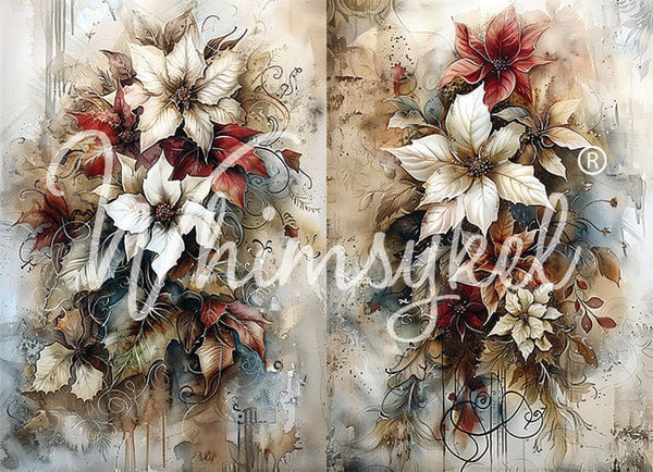 Christmas Floral Duo Tissue 21x29 inches| Whimsykel