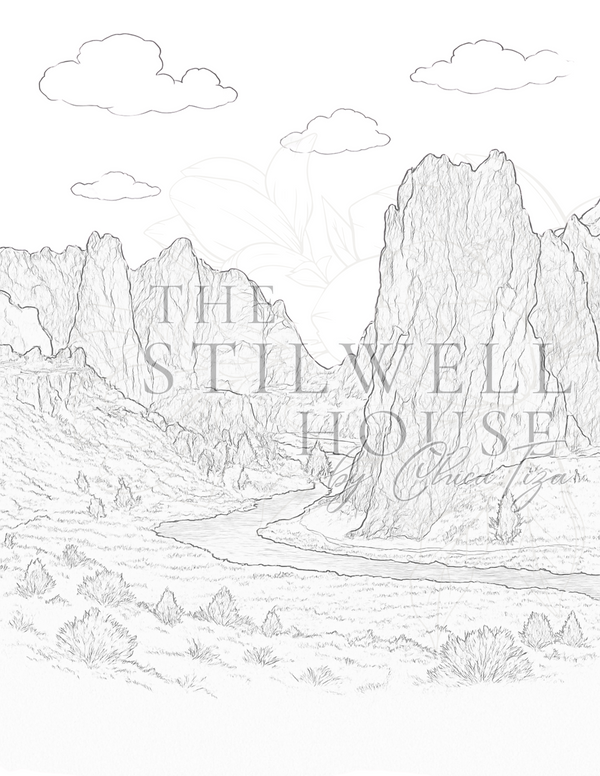 Oregon Winds Collection – Watercolor Coloring Pages | Stilwell Scenes by Casa Araceli