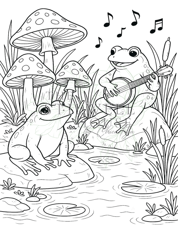 Frog and Toadstool Collection - Stilwell Scenes Coloring Pages