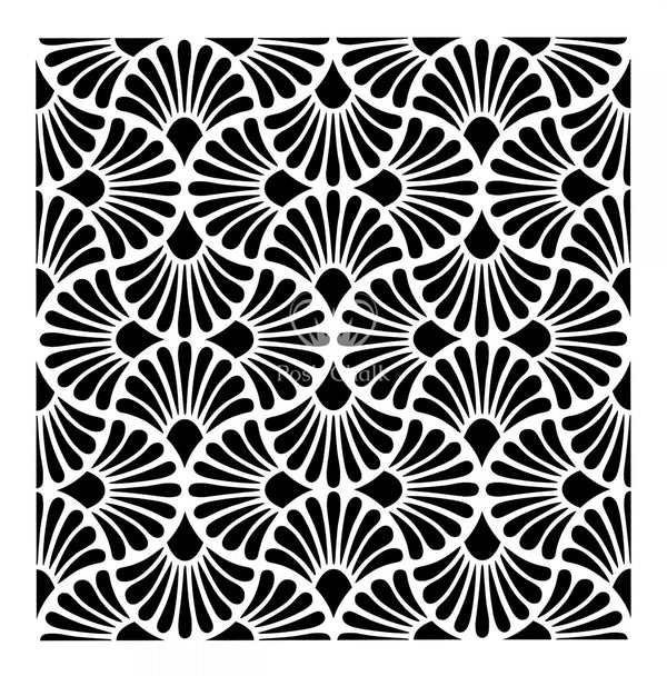 Posh Chalk Stencil Art Deco Fan 50x50cm