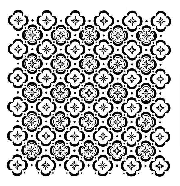 Posh Chalk Stencil Floor Tile 50x50cm