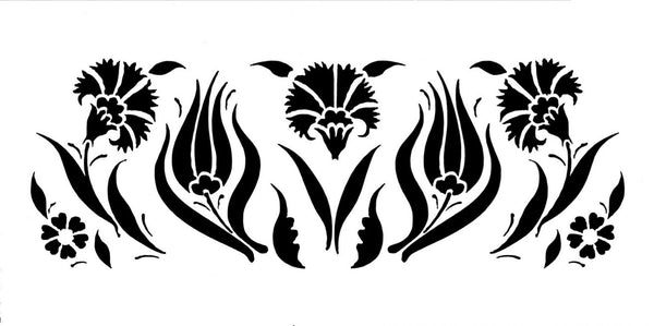 Posh Chalk Stencil Tulip Border 15x30cm