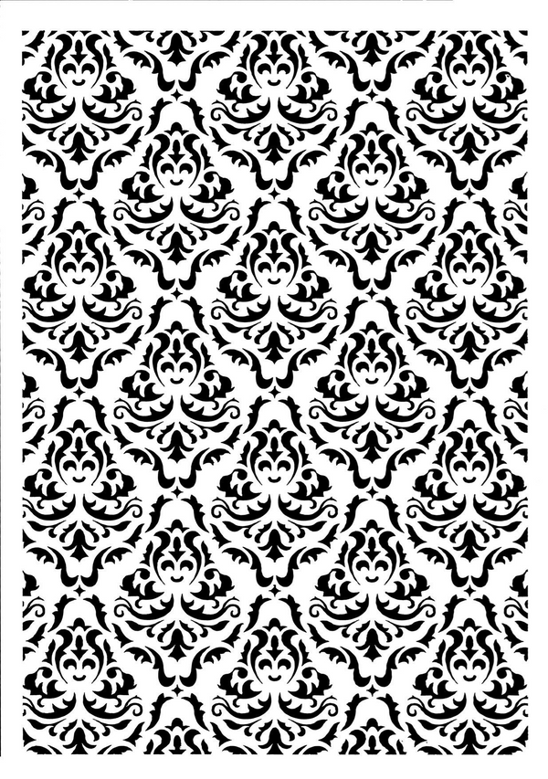 Posh Chalk Stencil Victorian Wallpaper 21x30cm