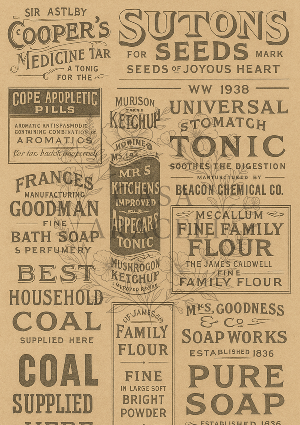 Ephemera & Ink – Casa Araceli Essentials Collection Decoupage A4 (6 sheets)