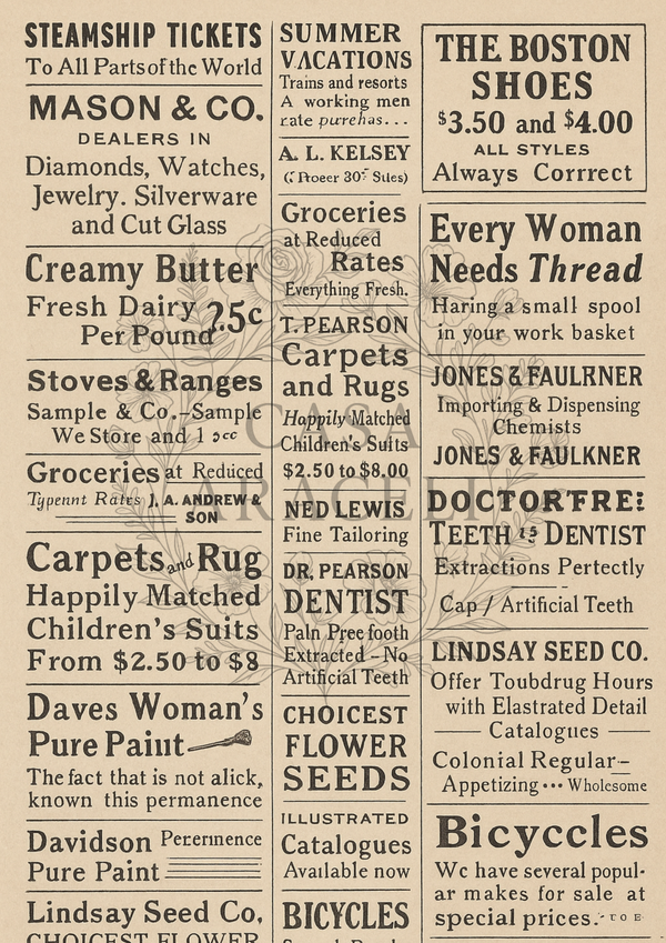 Ephemera & Ink – Casa Araceli Essentials Collection Decoupage A4 (6 sheets)