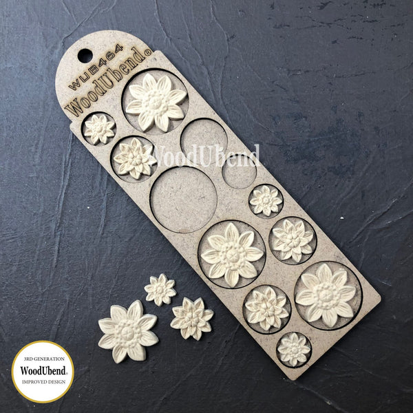 Pack of Four Flower Sets WUB0464 3.5x2.9cms