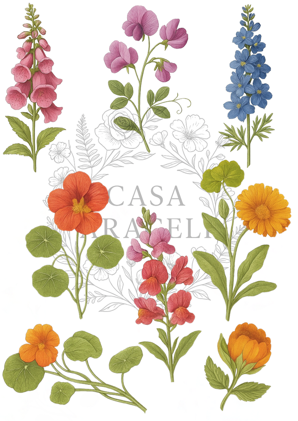 Seeds and Scraps: Vintage Decoupage Paper Collection by Casa Araceli (6Sheets)
