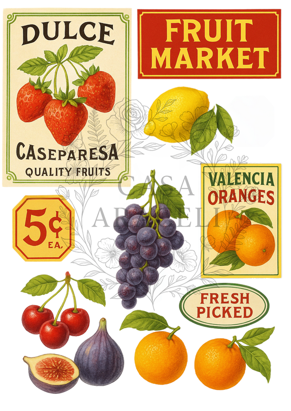 Seeds and Scraps: Vintage Decoupage Paper Collection by Casa Araceli (6Sheets)