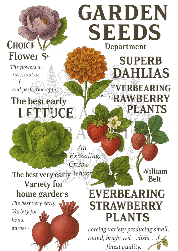 Seeds and Scraps: Vintage Decoupage Paper Collection by Casa Araceli (6Sheets)