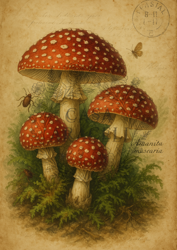 Mushroom Studies: A Vintage Decoupage Paper Collection by Casa Araceli (6 Sheets)