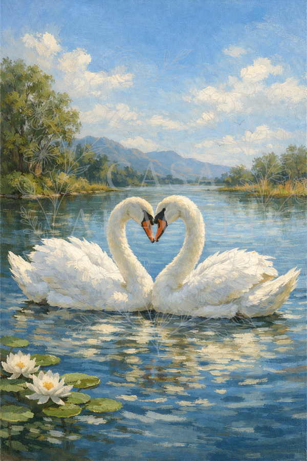 Paired Swans - Decoupage Paper | Casa Araceli by ChicaTiza