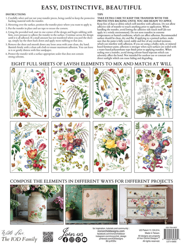 Marché des Fleurs IOD Transfer 12x16 Pad