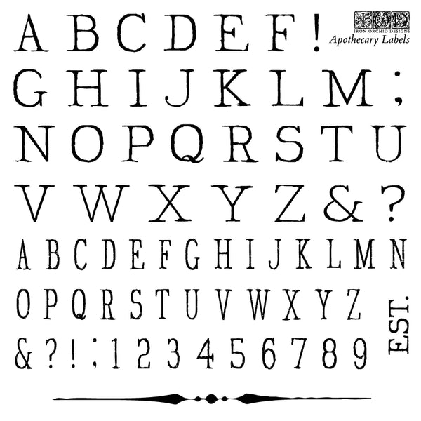 APOTHECARY LABELS 6X6 IOD STAMP™