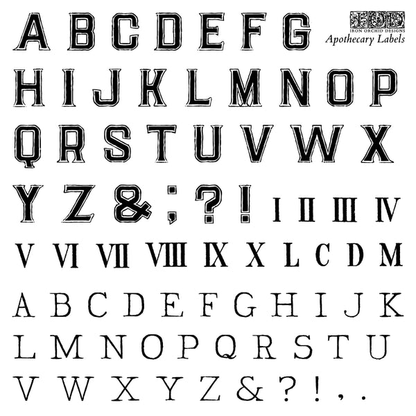 APOTHECARY LABELS 6X6 IOD STAMP™