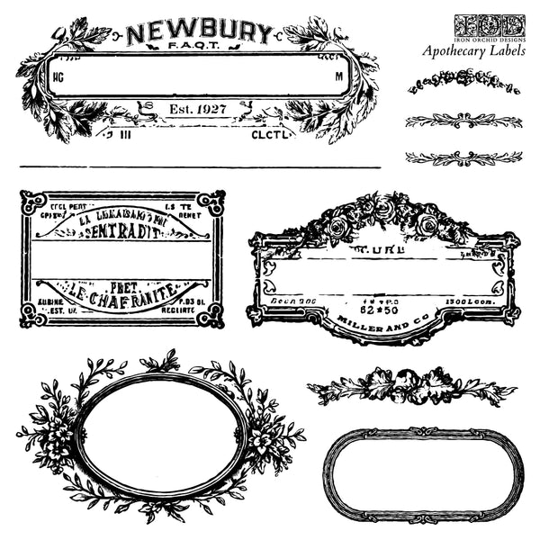 APOTHECARY LABELS 6X6 IOD STAMP™
