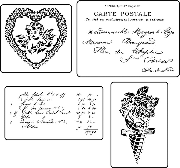 Valentine's French Mini Pack A | JRV Stencils