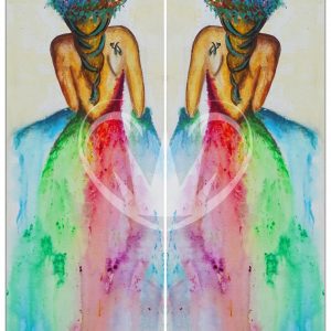 Rainbow Girl A3 Posh Chalk Deluxe Decoupage