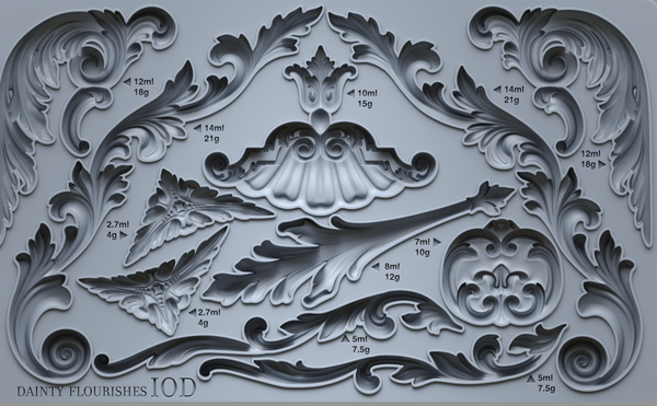 Dainty Flourishes 6X10 IOD Mould™