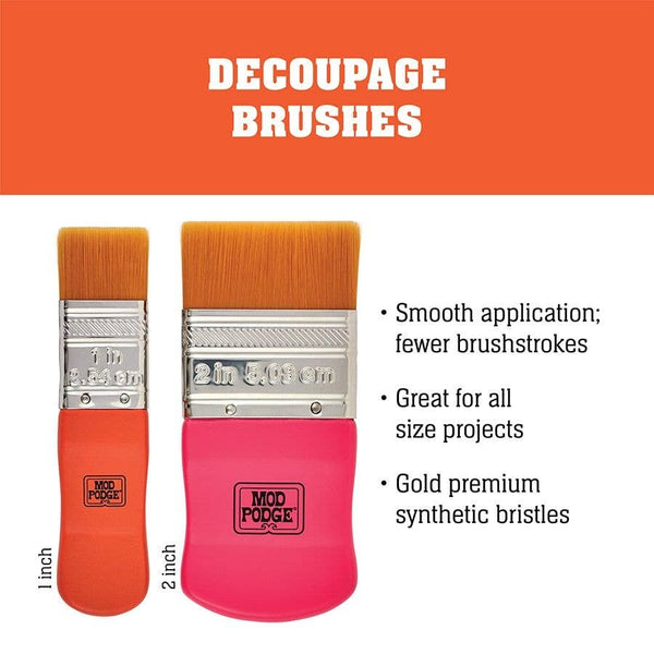 Mod Podge Decoupage Brushes 1" & 2" 2PC