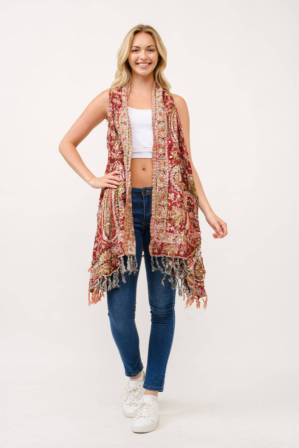 Bertha Thick Stitch Embroidered Vest
