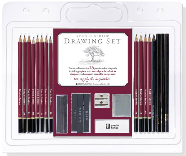 Studio Series 26-Piece Sketch & Drawing Pencil Set by Peter Pauper Press